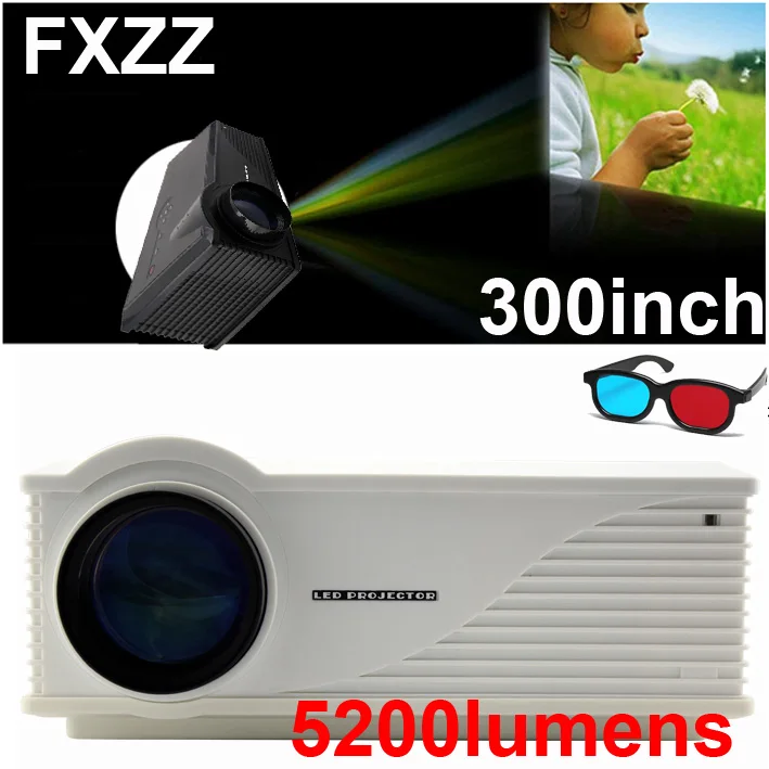 Белый 300 дюймов 5200Lux Full HD бизнес цифровой рекламы образования 3D жк-проектор