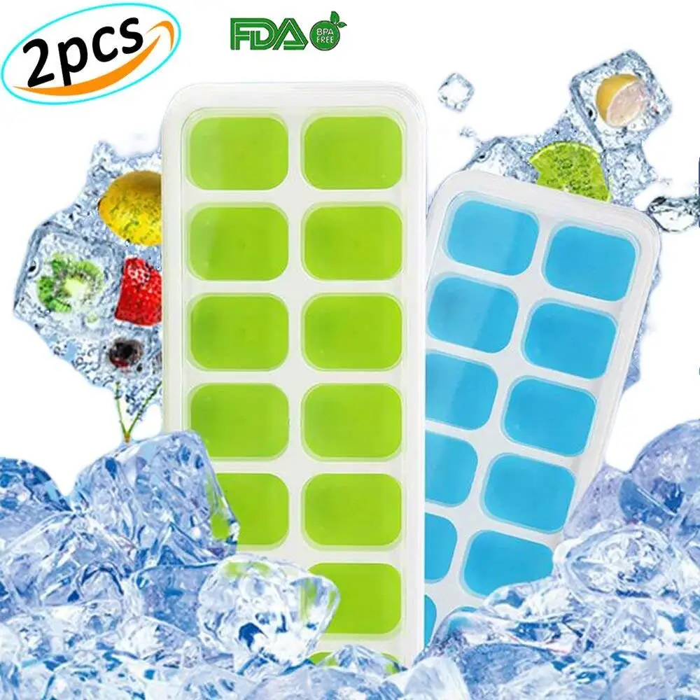 

Ice Cube Tray 14 Ice Molds Easy Release Silicon Non-stick Ice Mold Tray Dishwasher Safe,Best for Water,Cocktail and Other Drink