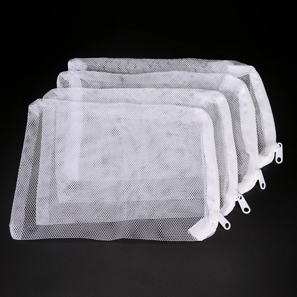White 10pcs Aquarium Mesh Bag Aquarium Pond Filter Net Bag For Bio Ball