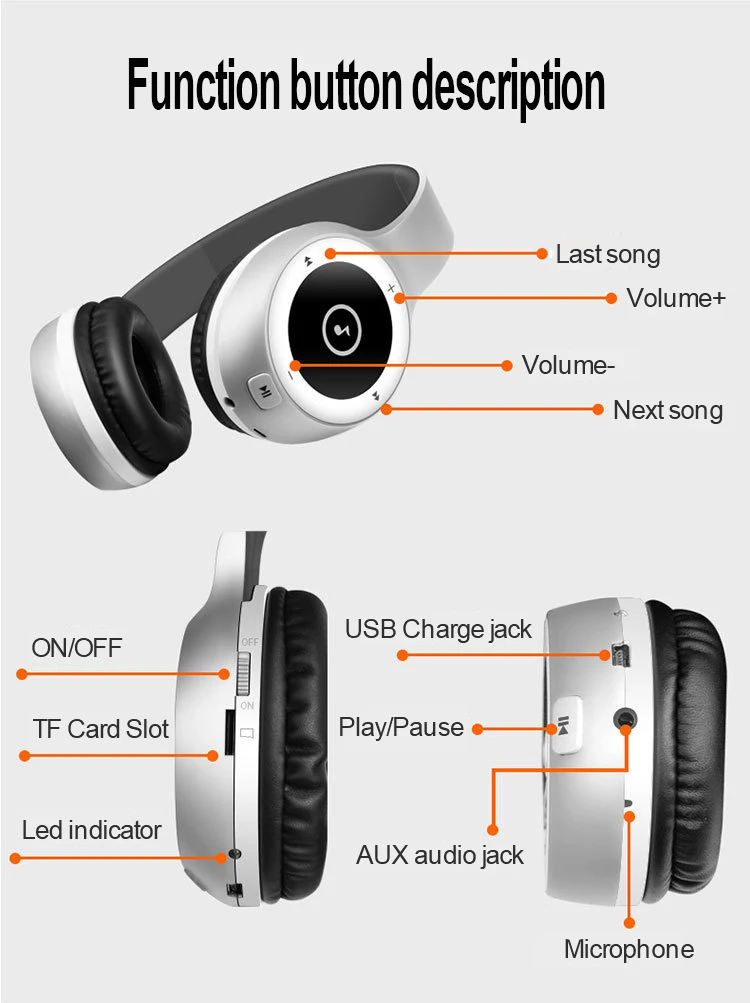 T8 складные беспроводные Bluetooth наушники Поддержка TF ответ на вызов микрофон AUX-in стерео музыка запас мощности для телефона Смарт часы