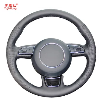

Yuji-Hong Artificial Leather Car Steering Wheel Covers Case for AUDI A1 A3 A4 A5 A6 A7 S6 S7 S8 Steering Hand-stitched Cover
