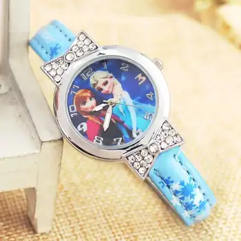 

2019 populor snow and ice princess Aisha Anna Princess child girl cartoon Watch gifts for girls