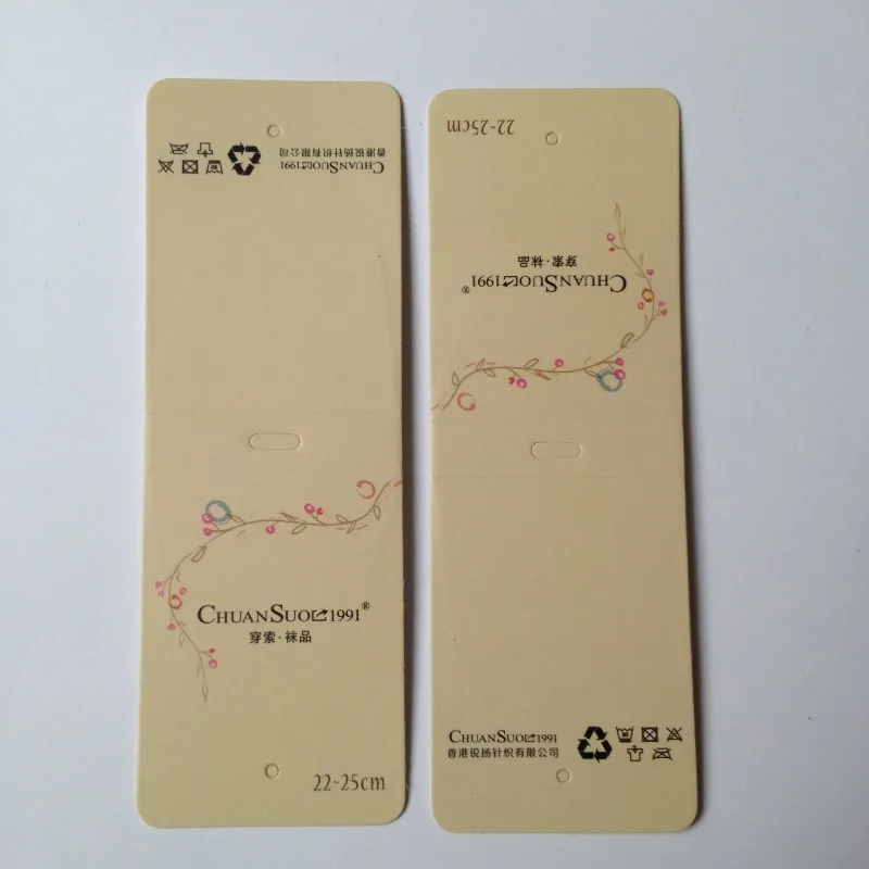 

Free shipping (1000 pieces/lot) wholesale Customized paper printed swing hang tag for sock packages with brand name logo