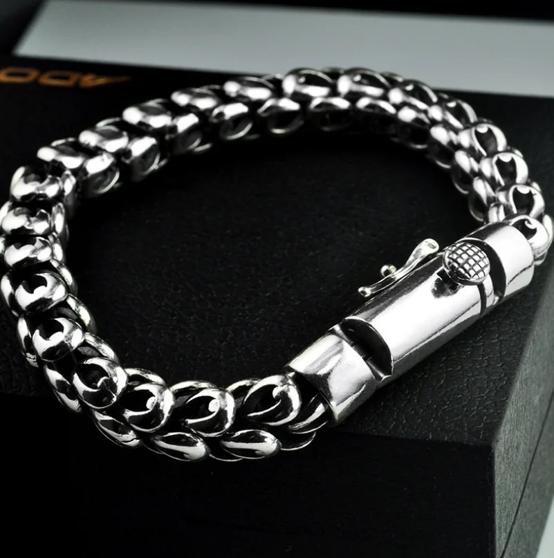 Details about   Men Dragon Scale Pin Bracelet Thai Silver Coarse Chain Handmade Fashion Jewelry 