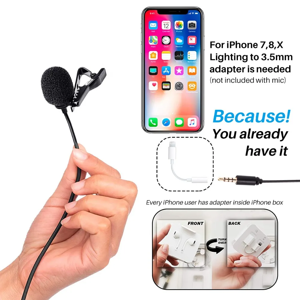 BOYA BY M1 3 5 мм микрофон с воротником Lavalier караоке проводной для телефона iPhone DSLR
