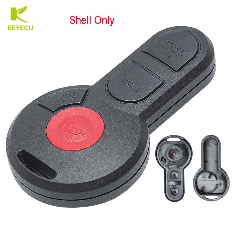 

KEYECU Replacement New Remote Key Shell Case 3+1 Button for Volkswagen Beetle Golf Passat 1998-2001, for VW Cabrio Jetta