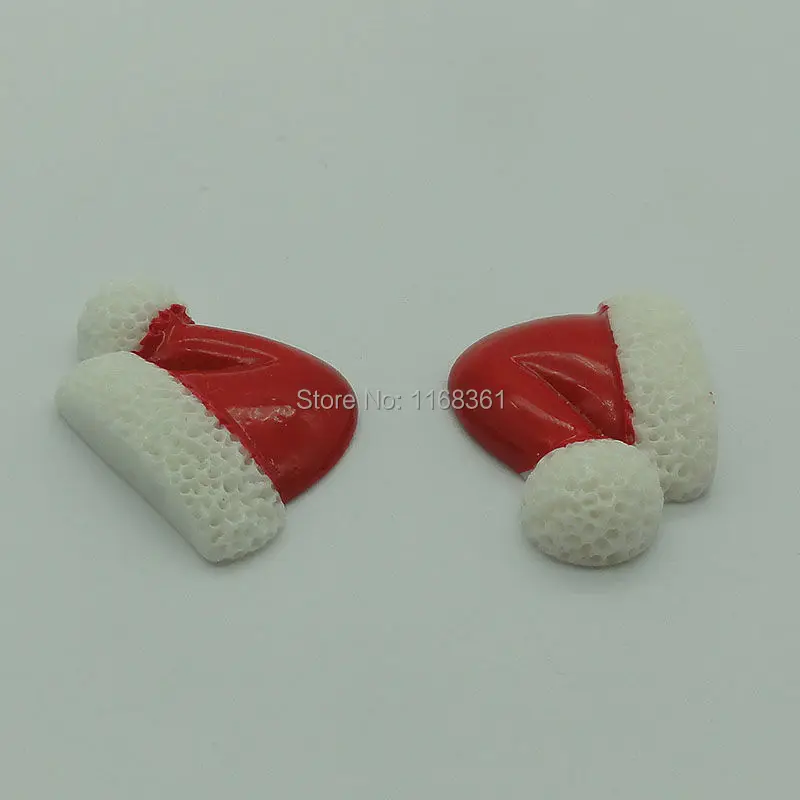 1pcs/lot resin flatback middle red hat 31mm Cabochons Scrapbooking Hair Bow Center DIY Christmas decration C106-5