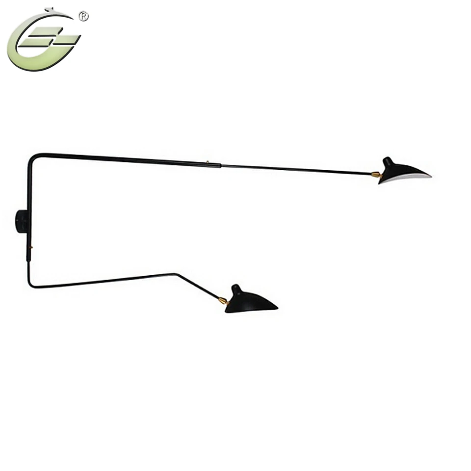 Free shipping wholesale Two Arms Black Wall Lamp