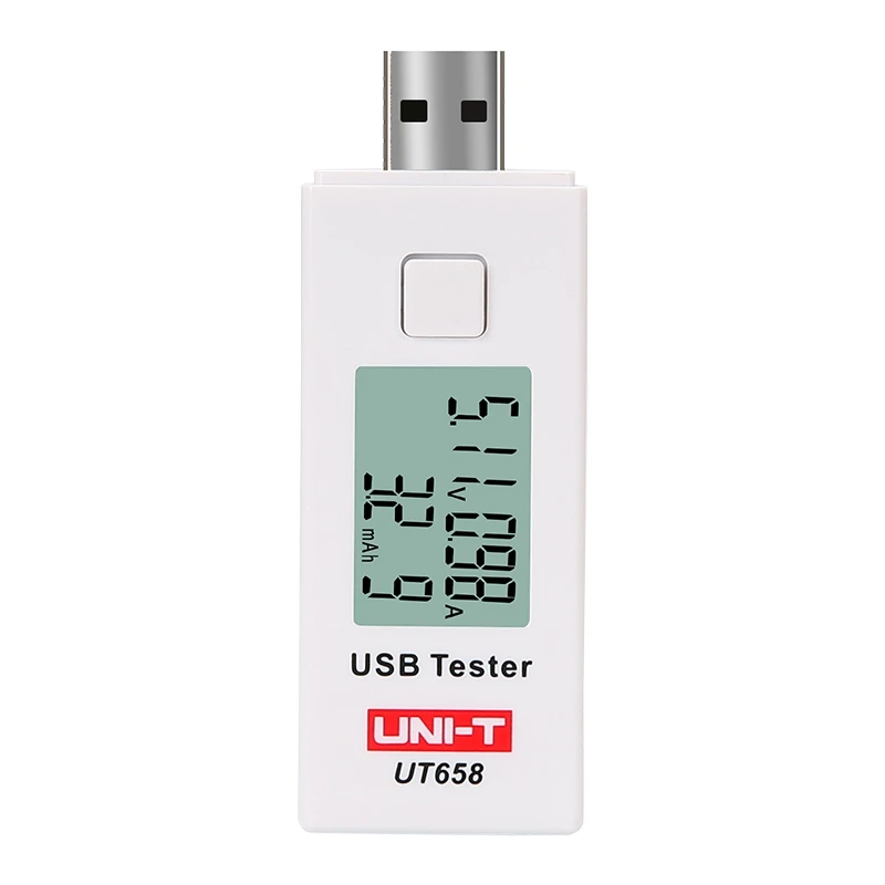Uni-t UT658 USB измеритель напряжения и тока Емкость мощности мобильный прибор для тестирования и обнаружения энергии 1,2 дюймовый oled-дисплей корабль