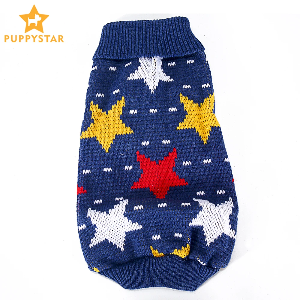 

Solid Stars Wool Turtleneck Dog Sweater Leisure Pet Clothes Puppy Sweaters Dachshund Small Dog Winter Sweater Cat Supplies KL015