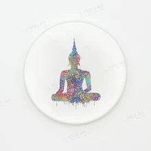 Скандинавский акварельный статуэтка Будды цветок лотоса принты красочный керамический оригинальные подставки настольная чашка кухонный дополнительный коврик напитки