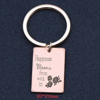 

Happiness Blooms From With In Keychain Stick Figure Flowers Happiness Key Fobs Unisex Motivated Gift Charm Key Ring