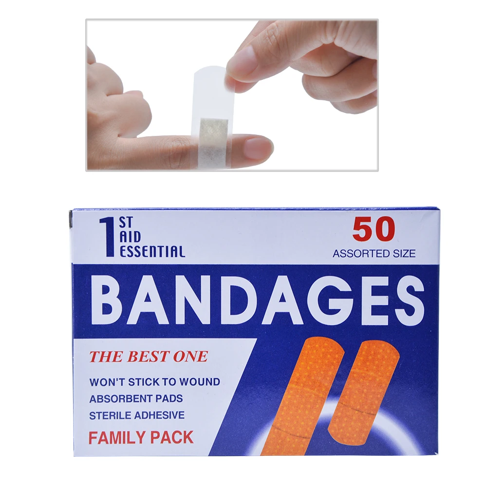 

100pcs First aid bandage hemostatic medical disposable waterproof Band-Aid with a sterile gauze pad first aid Z13402