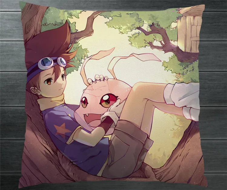 Приключения Digimon YAGAMI TAICHI Koromon двухсторонний 40x40 см искусственная Обложка косплей