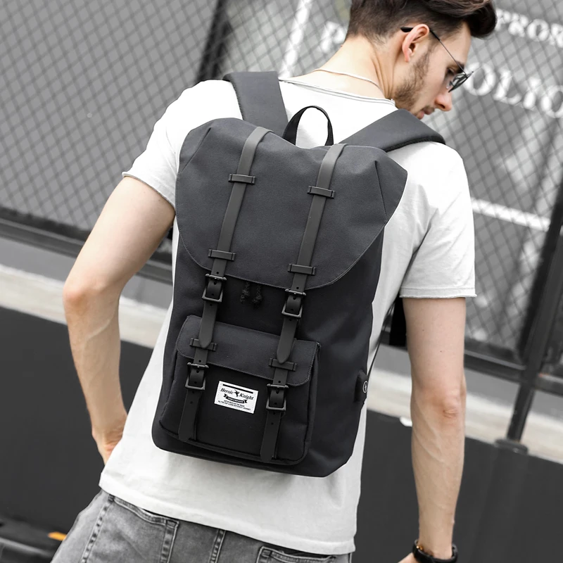 Винтажные мужские рюкзаки HK из ткани Оксфорд повседневные Рюкзаки Wayfarer для