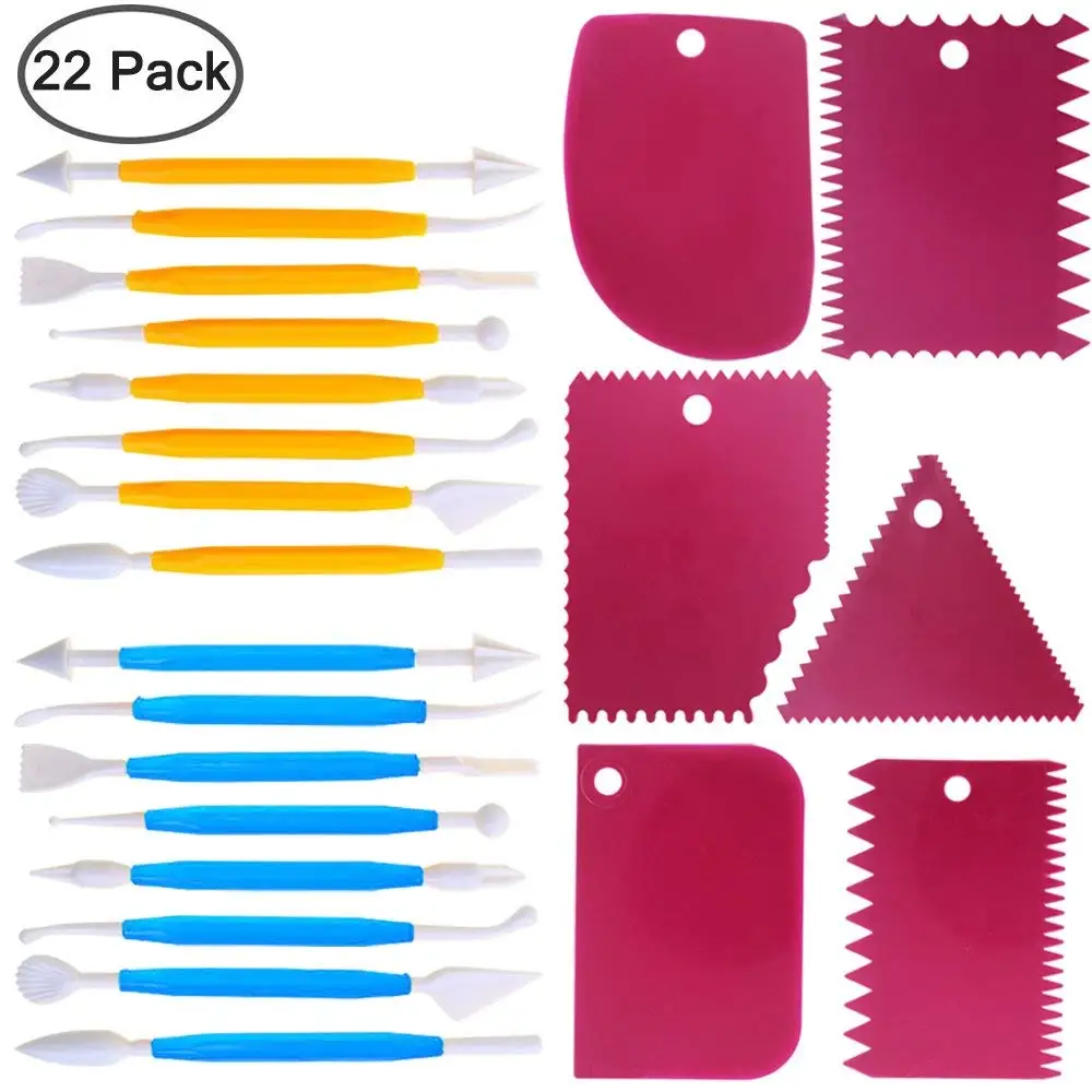 22pcs Cake Decorating Tools Set 16pcs Cake Modeling Tools with 6pcs