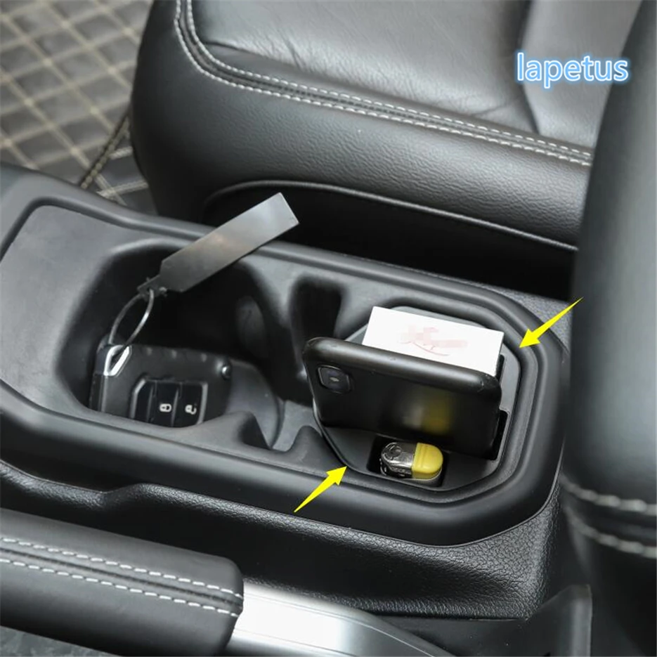

Lapetus Front Water Cup Holder Storage Container Multi-grid Box Decoration Frame Cover Trim Fit For Jeep Wrangler JL 2018 2019
