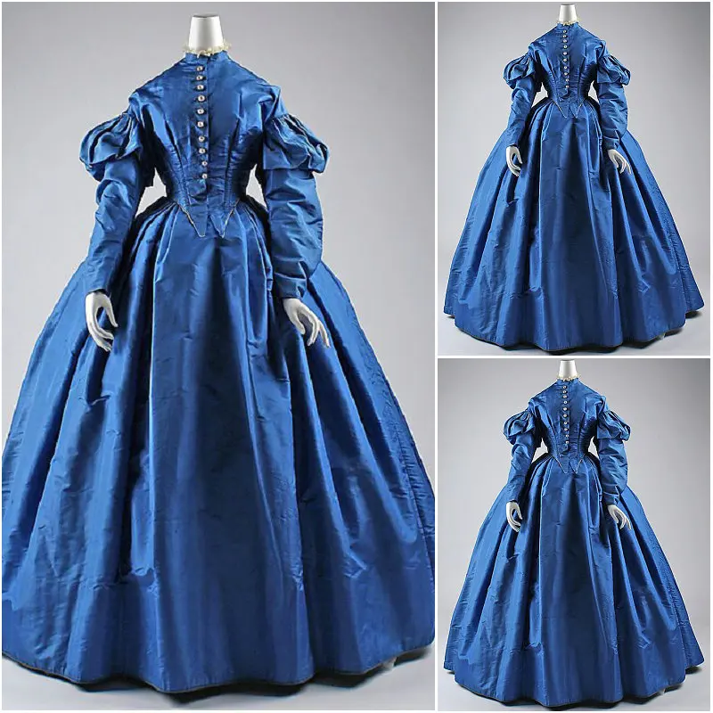 

New!Customer-made Blue Vintage Costumes Victorian Dresses Scarlett Civil War dress Cosplay Lolita dresses US4-36 C-1080