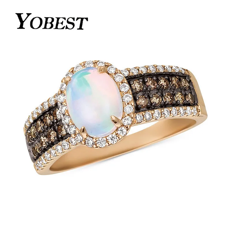 YOBEST 2019 модное Золотое кольцо с огненным опалом Ювелирные изделия для женщин