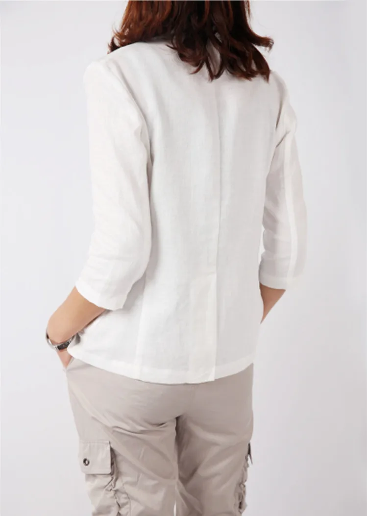 Mr.nut cotton and linen blazer 2019 summer new Korean version of the seven-point sleeve ladies casual suit