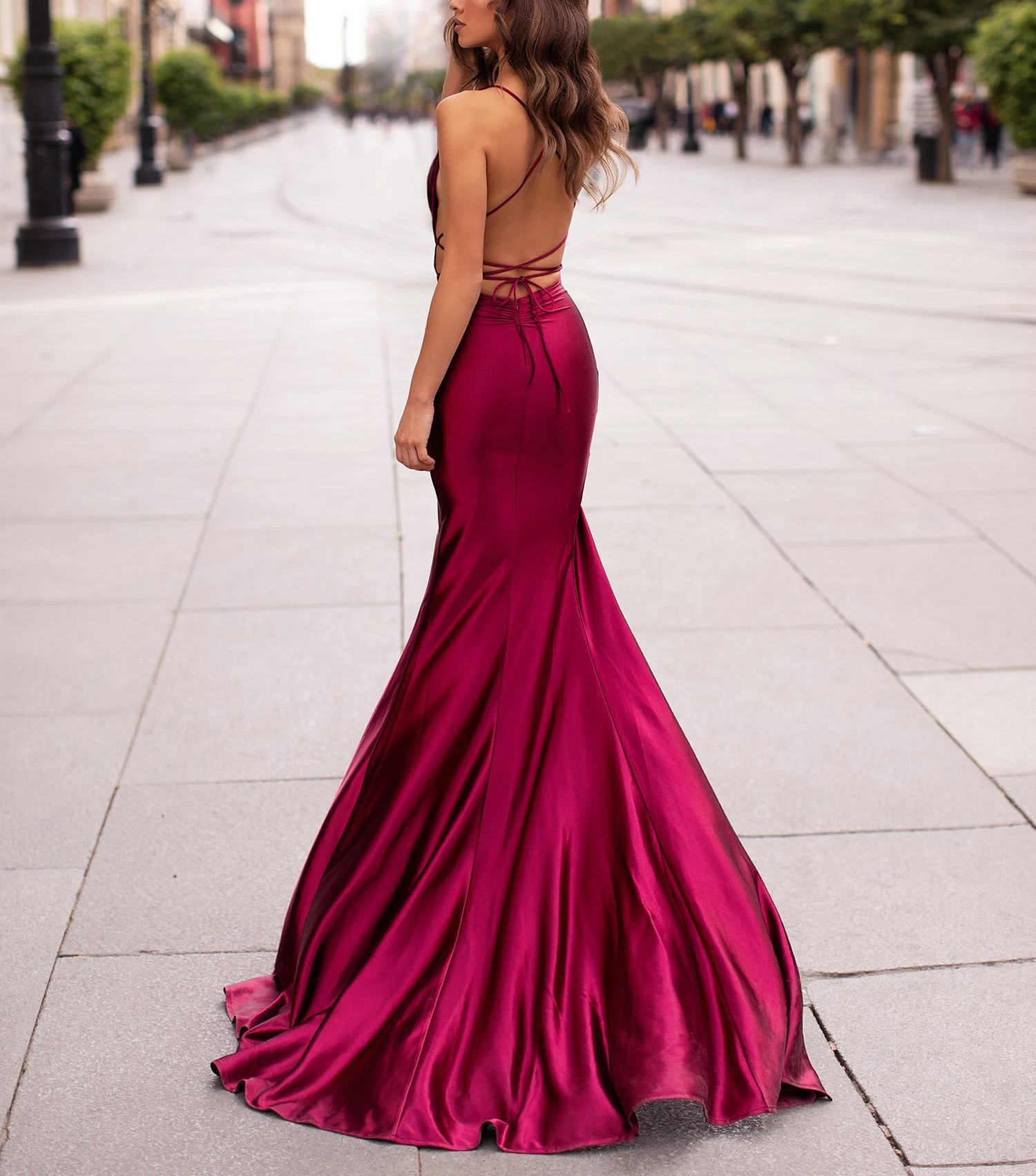 Spaghetti Straps Evening Dresses Long Side Slit Mermaid Satin Sexy Backless Formal Dress Robe De Soiree Vestidos De Festa