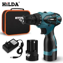 HILDA Electric Drill Cordless Screwdriver Lithium Battery Mini Drill Cordless Screwdriver Power Tools Cordless Drill drill screwdriver energomash du 21400