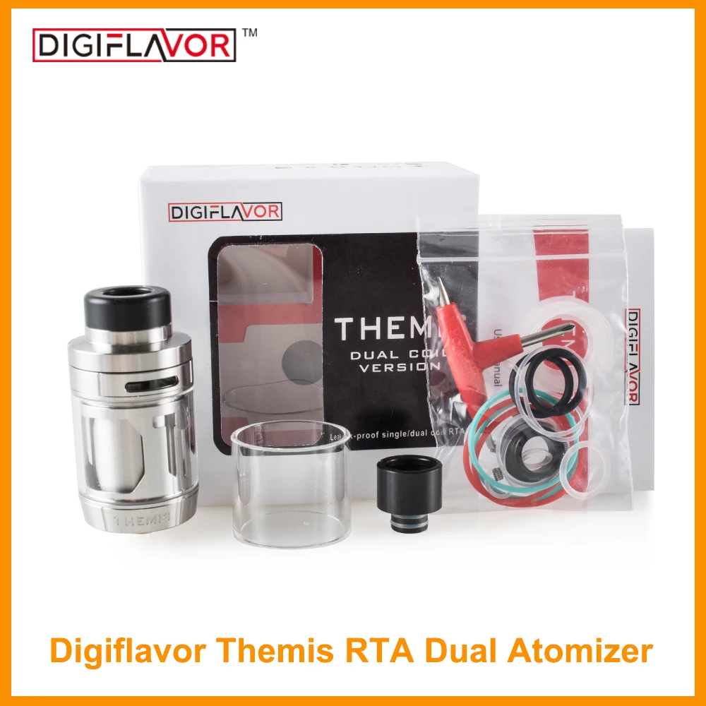 

Original Digiflavor Themis RTA Dual Atomizer With 5ml Capacity Mesh Version and Dual Coil Version Vape Coil E-Cigarette