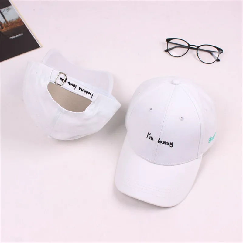 Мальчики и девочки письмо я занят Дрейк Bone Dad Hat Для мужчин Женская кепка взрослых хлопок Бейсбол Кепки на кнопках сзади солнцезащитные очки хип-хоп - Цвет: Белый