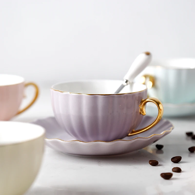 

Europe Type Manual Paint Bone China Coffee Cups And Saucers Spoon Set Tea Cup Home Afternoon Tea Set
