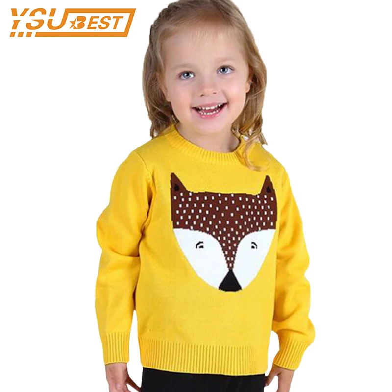 Свитер детский свитер для девочек; сезон осень-зима; джемперы для мальчиков; свитера с рисунком лисы; свитера для мальчиков; детский пуловер; свитер