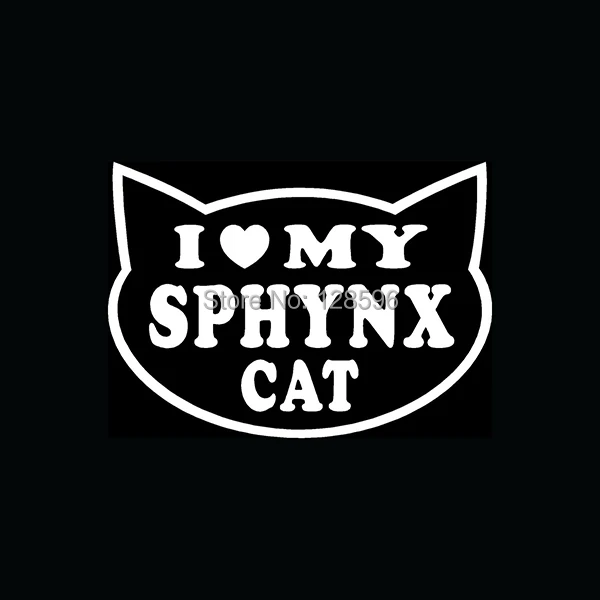

I LOVE MY SPHYNX CAT Sticker for Car Window Breed Kitten Heart Cute Meow Gift