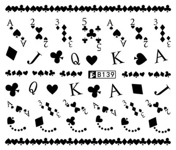 

Stickers for Nails Water Decals Poker Nail Sticker Slider Art Design Decorations Accessoires Manicure Adhesive Polish Wraps
