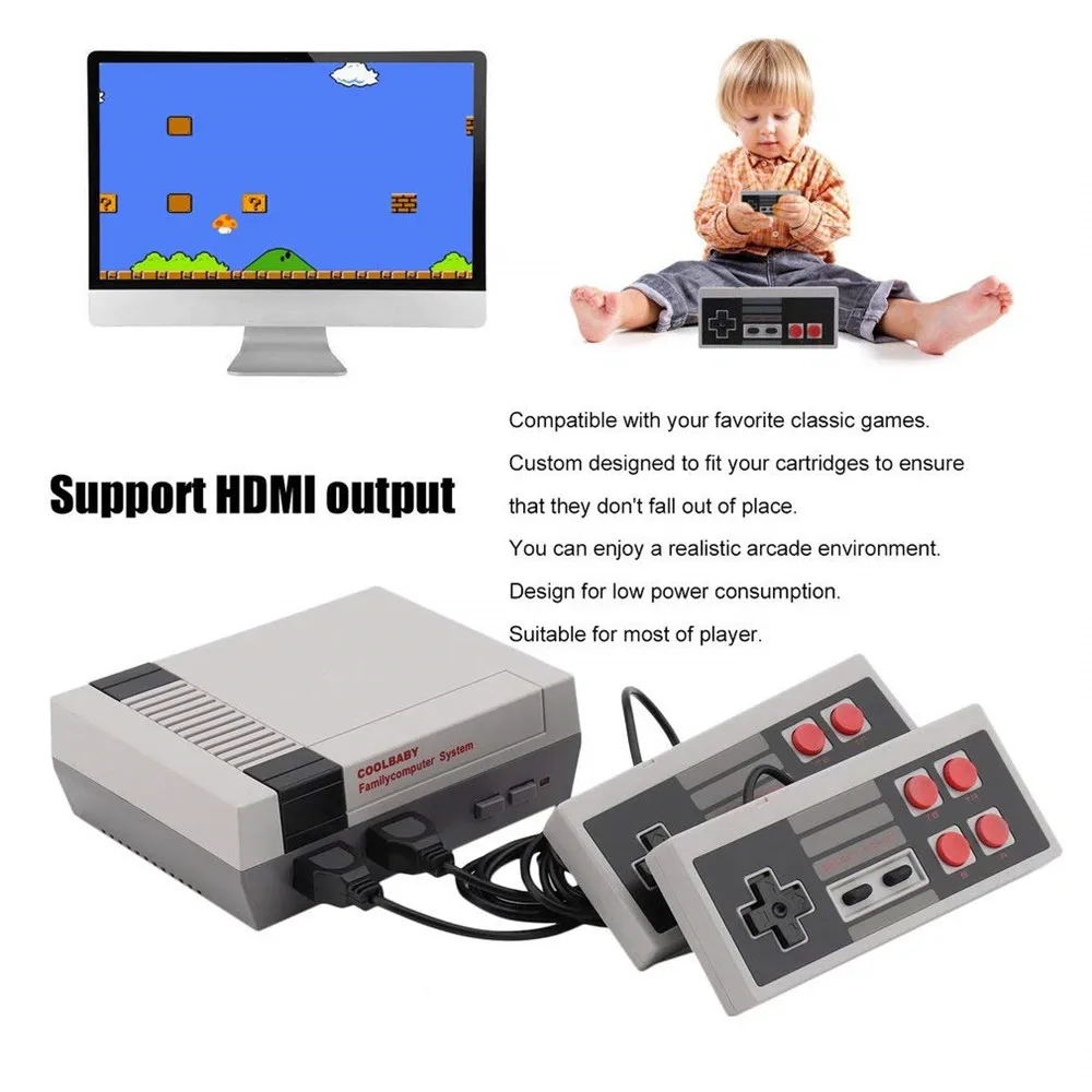 Coolbaby HDMI выход Ретро Классический Портативный игровой плеер ТВ Видео игровая консоль детство встроенные 600 игры мини консоль HD