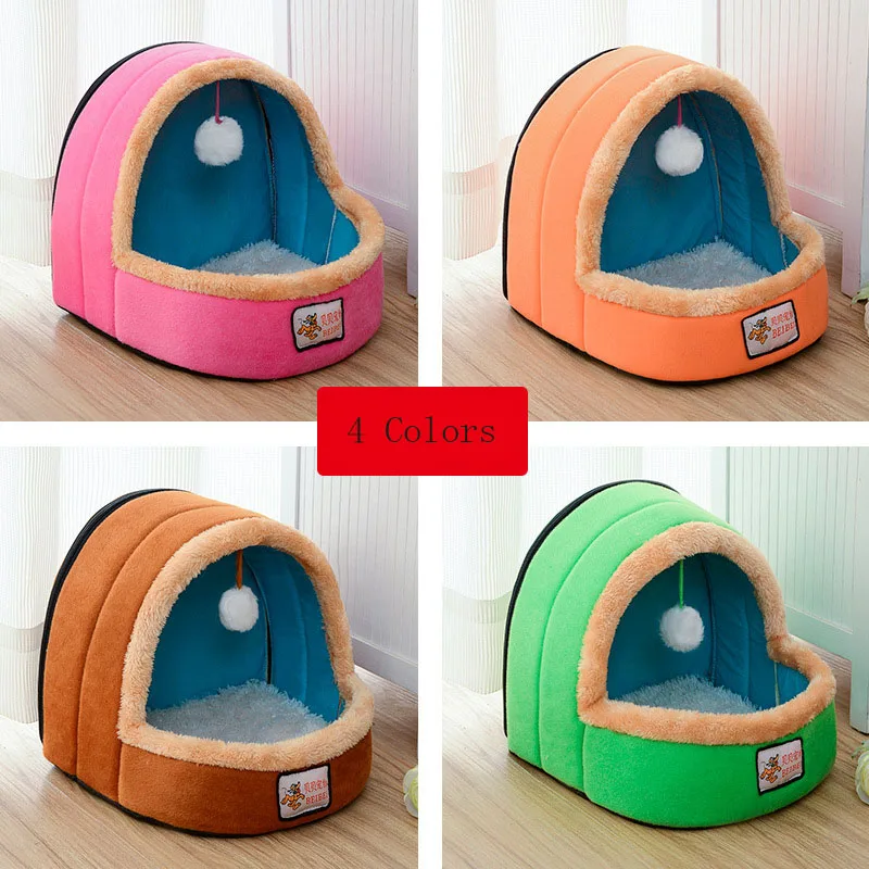 Pet Bed Dog House Kennel Doggy Warm Cushion Basket for Small Medium Dogs Fashion Strawberry Cave Cat Tent Puppy Nest Mat