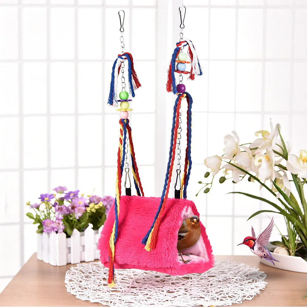 

Hamster Hammock Rabbit Soft Plush Warm Hanging Winter Nest Swing for Parrot Hamster Squirrel Hedgehog Small Pets Nest House Bed