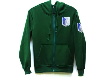 

New Green Anime Attack on Titan Cosplay Hoodie Scouting Legion Hooded Sweater