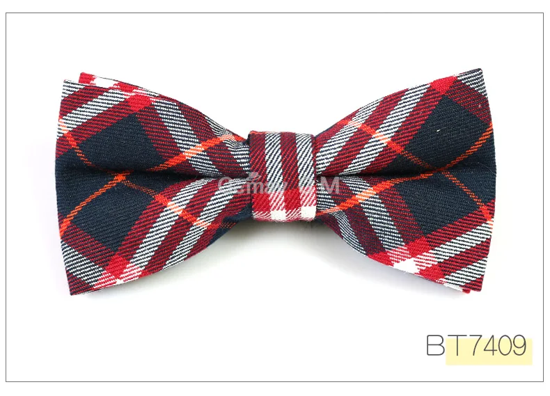 Formal Commercial Bowtie for Men's Wedding Party Male Skinny Plaid Bow ties Gravatas Slim Cravat Accessories - Цвет: BT7409