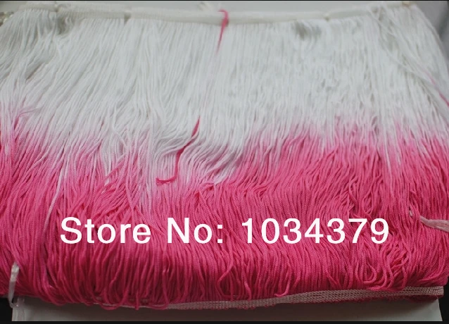 5Yards 30cm Width Pink and White Latin Dance Apparel Thin Line Loop Fringe Lace Trims Rayon DIY Manual Accessories
