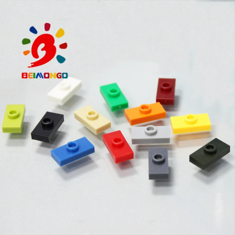 Бесплатная доставка! BEIMONGO блоки MOC пластина 1x2 с 1 шпилькой 100 шт образовательные и