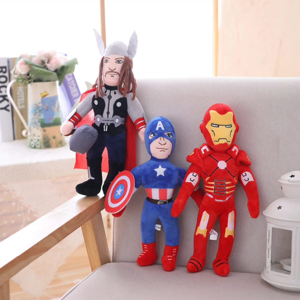 

30cm Avengers Spiderman Iron Man Hulk Captain America Hulk Thor Stuffed Plush Toys Doll Soft Toy for Kids Children Gift