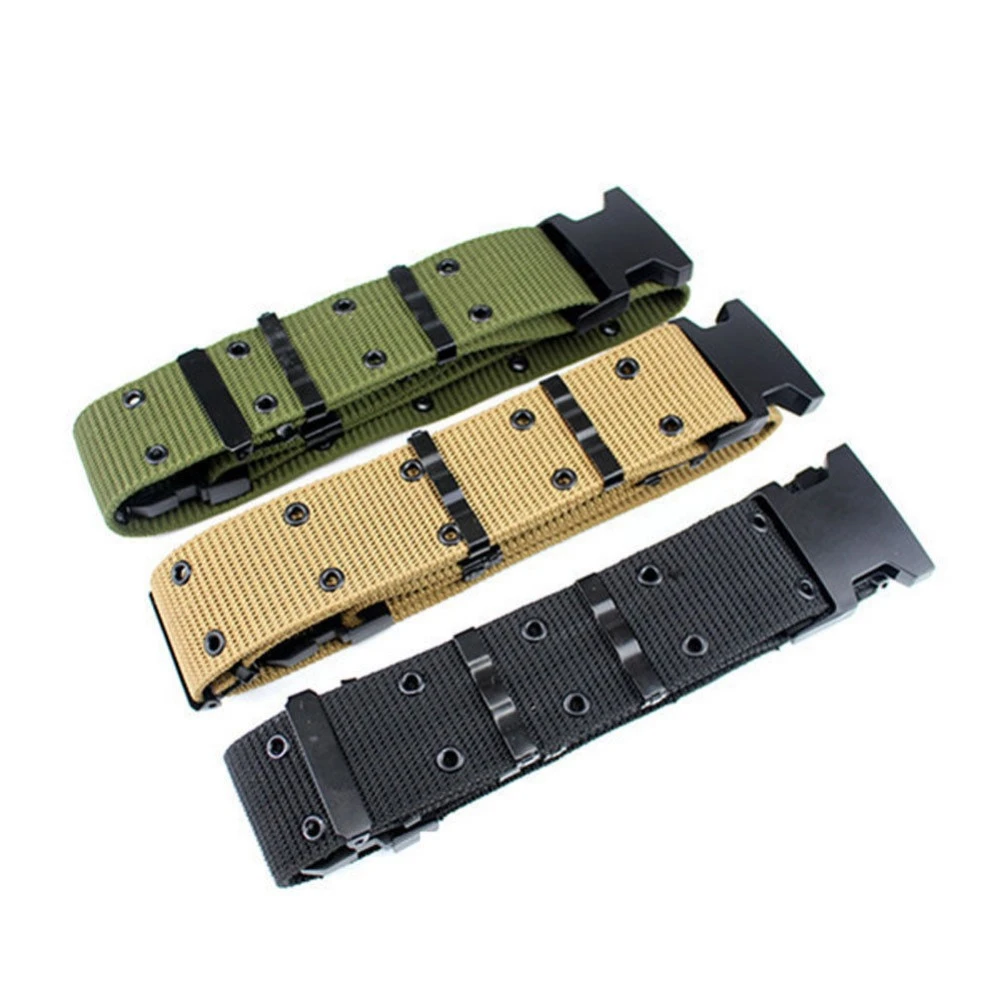 Cinturones de caza tácticos para exteriores, Cambat de nailon de alta resistencia para cazador, 3 colores, negro/verde militar/caqui|hunting belt|hunting tactical AliExpress