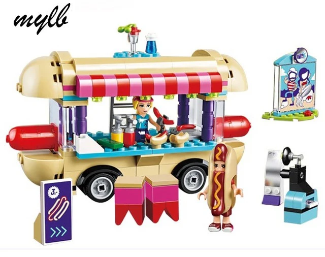 Mylb девушка друг парк развлечений Хот дог Ван Строительные блоки Набор кирпичи для девочек на Рождество год подарок игрушки