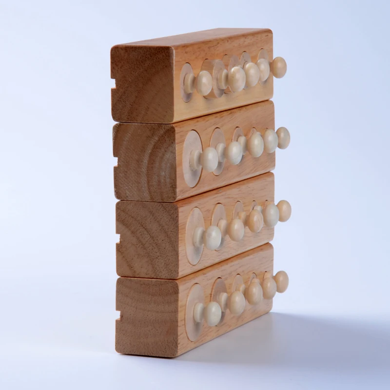 Baby Toy Montessori Cylinders 4 Blocks Sensorial Preschool Training Early Childhood Education Brinquedos Juguetes