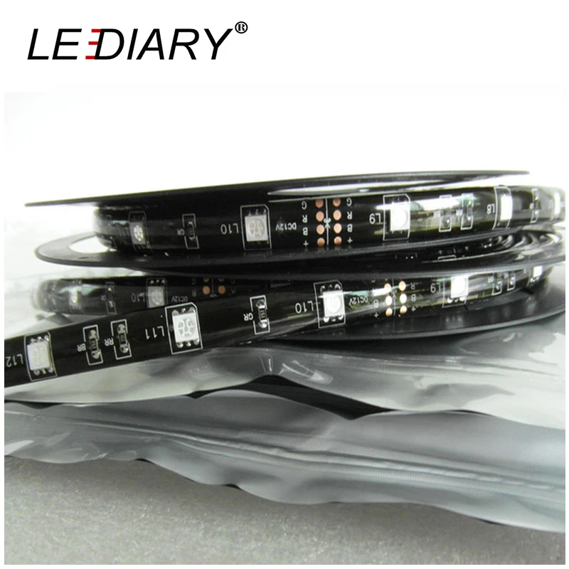 LEDIARY IP65 черная печатная плата 300 Светодиодная лента светильник 7 цветов 5050 5 м 12 В