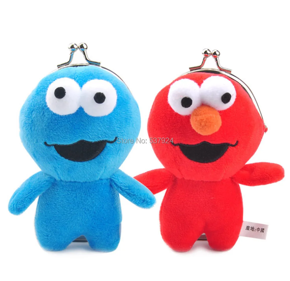 

New 2 Styles Sesame Street Elmo Cookie Monster 10CM Plush Doll Coin Bag