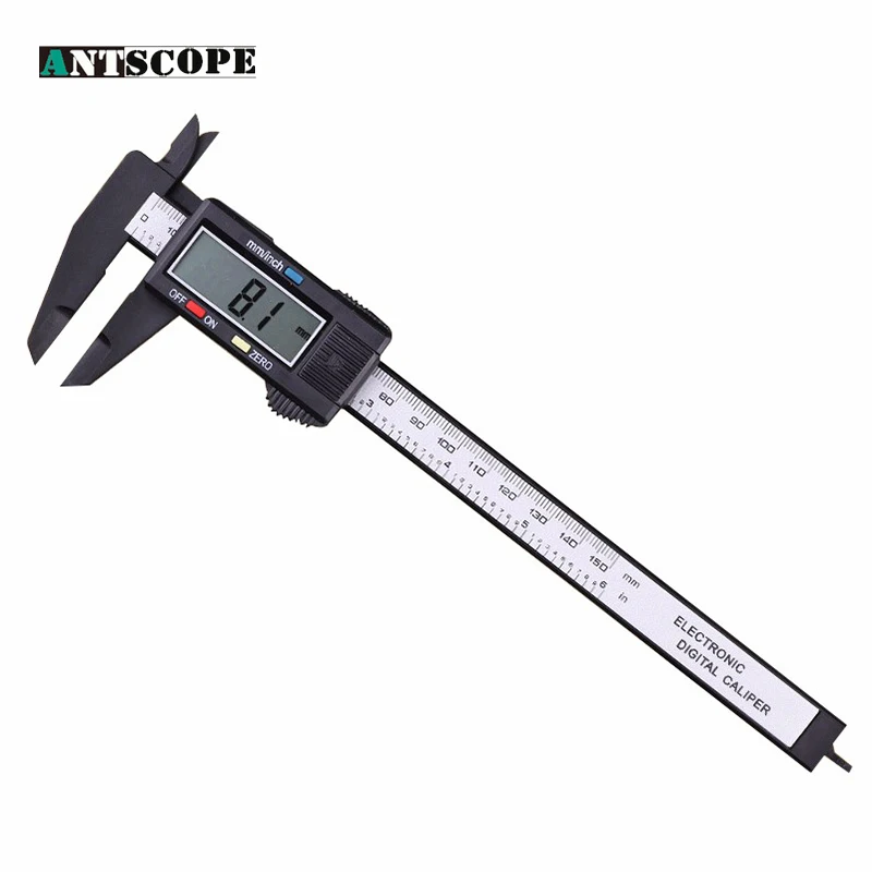 

ANTSCOPE Electronic Digital Caliper 6 Inch Plastic Carbon Fiber Vernier Digital Daliper Gauge Micrometer Measuring Tool 0-150mm