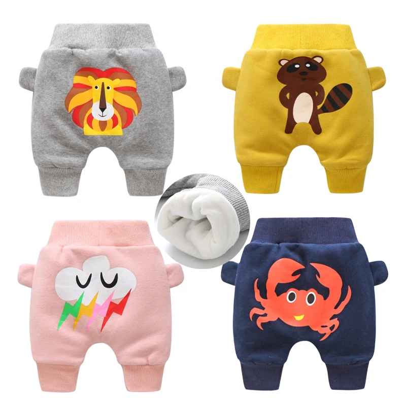 Штаны для новорожденных bebes теплые вельветовые штаны мальчиков и девочек зимние