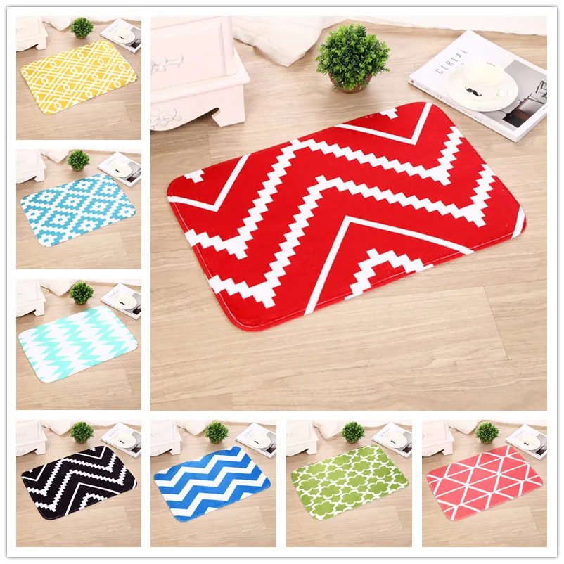 

Flannel Carpet Modern Plaid Geometry 40x60cm 1pc/lot 16Colors Home Decoration Floor Mats Tapis Carpets For Living Room Doormat