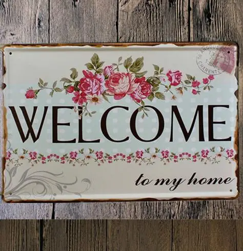 Hot Selling Tin Metal Sign Poster Welcome To My Home Wall Stickers