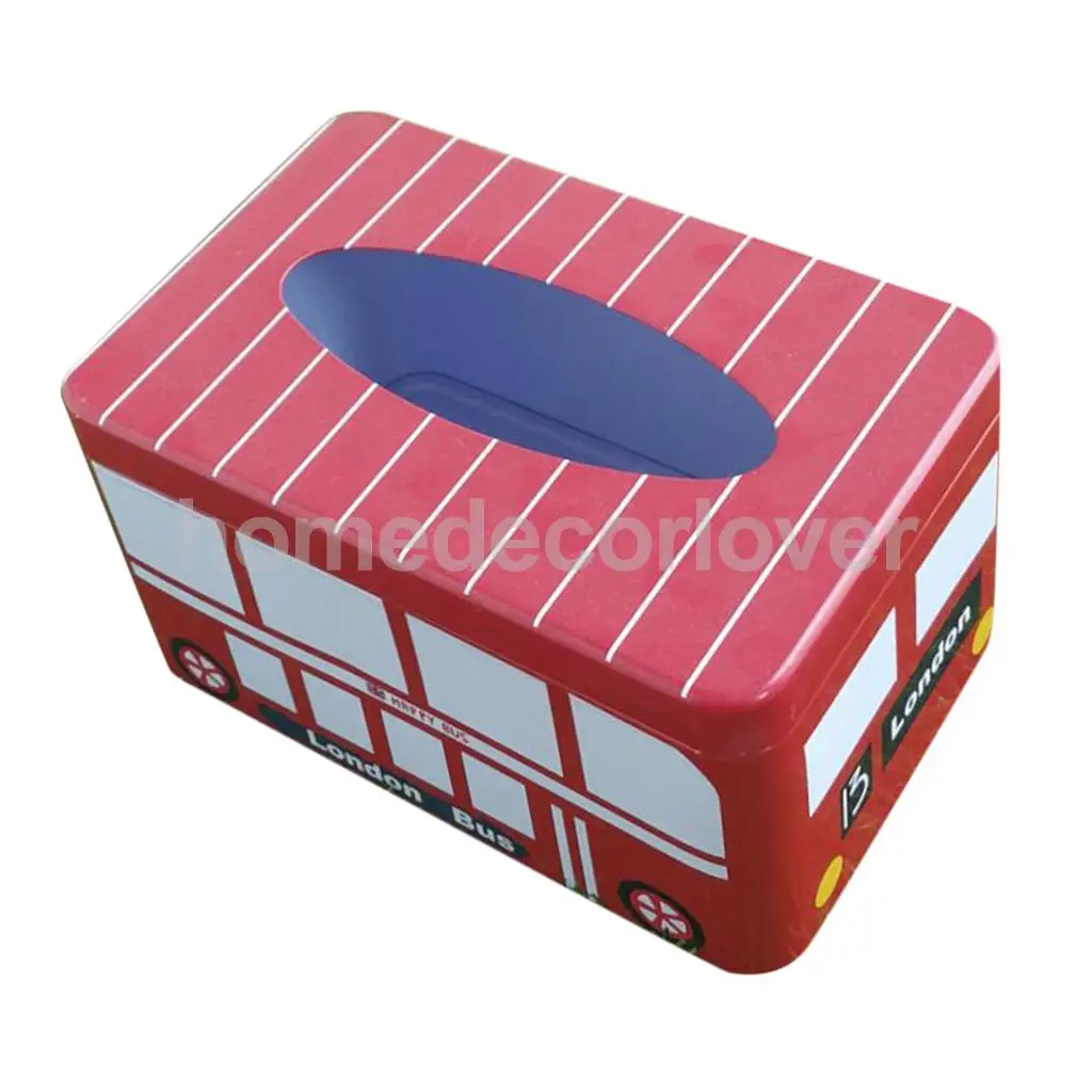 Tissue Box Cover Napkin Holder Car Paper Storage Container Tin Case Kitchen